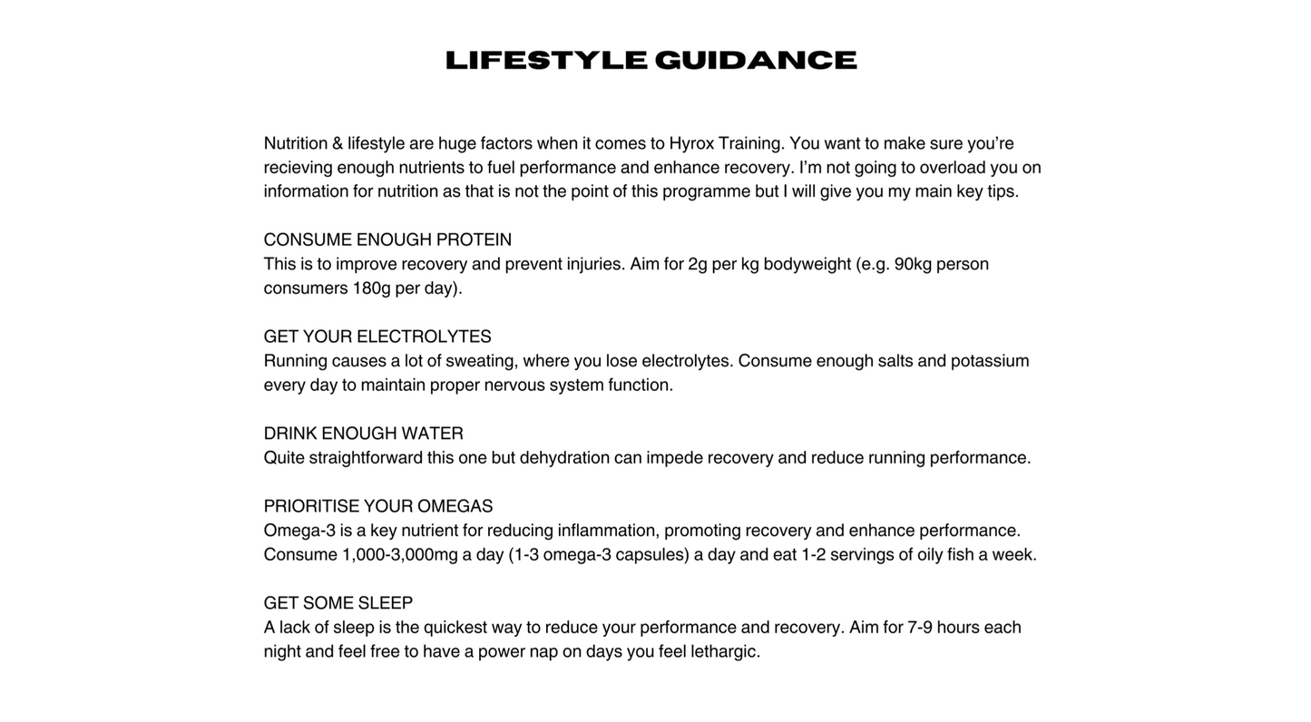 Hyrox 8 Week Training Programme