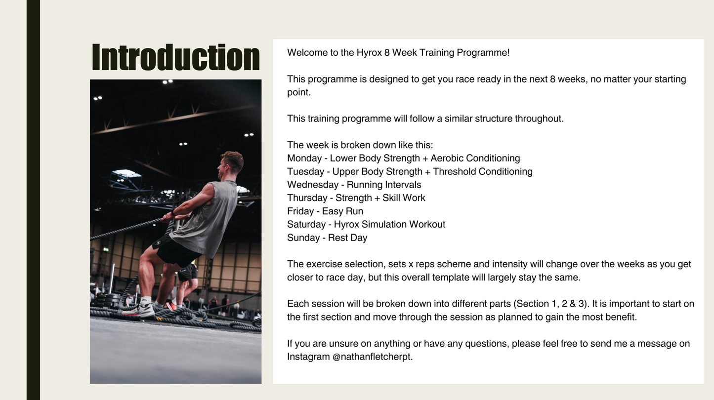 Hyrox 8 Week Training Programme