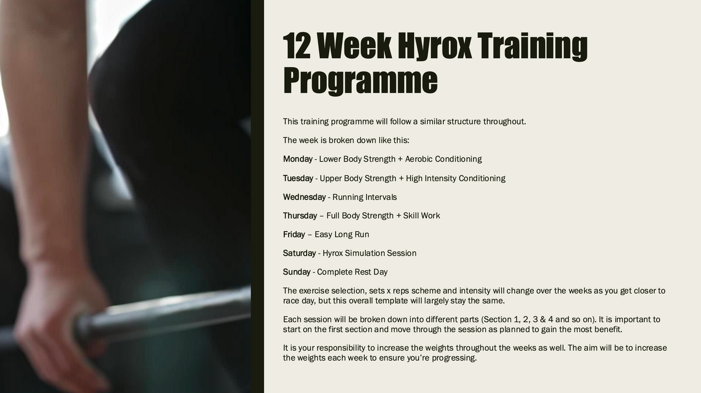 The 12 Week Hyrox Training Programme E-book